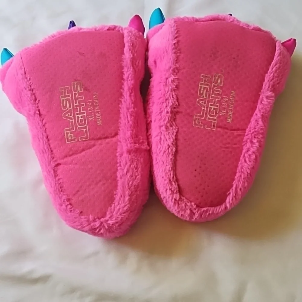 Light Up Pink Fuzzy Slippers